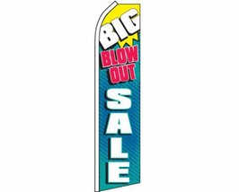 Big Blow Out Sale Blue/Yellow Swooper Super Feather Advertising Marketing Flag - £19.54 GBP