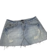 Amethyst Jeans Sz 3 Light Wash Distressed Mini Skirt - £8.71 GBP