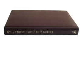 Hardcover &quot;My Utmost For His Highest&quot; Daily Devotional Journal Leather Gilded - £18.97 GBP