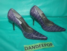 Steve Madden Tarrah Purple Croc Leather Silver High Heels Women&#39;s Size 6B - $44.54