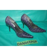Steve Madden Tarrah Purple Croc Leather Silver High Heels Women&#39;s Size 6B - £35.04 GBP