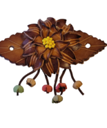 Leather Barrette Hair Clip &amp; Wood Stick Ponytail Holder Flower Boho Pony - $364.28 MXN