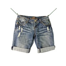Almost Famous Womens Size 3 Long Bermuda Shorts Cuffed Flap Back Pockets... - £10.30 GBP
