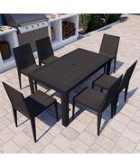 LeisureMod Mace Mid-Century 7-Piece Outdoor Stackable Chairs with Rectan... - $1,107.13 CAD+