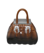 David&#39;s Cookies Brown Ceramic Purse Shaped Cookie Jar - $553.43 MXN