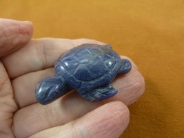 Y-TUR-SE-585) Blue gray sodalite SEA TURTLE gemstone gem figurine turtle... - £14.40 GBP