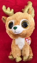 2018 Holiday Ty Beanie Boos GLITZY the Gold PlushSparkly Reindeer Medium... - $17.99