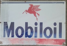 Mobiloil ~ Vacuum Oil Co. ~ Distressed Appearance Metal/Tin Sign ~ 8&quot; x ... - $42.10 CAD