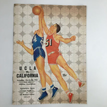 March 10 1962 NCAA Basketball Program UCLA vs California Coach John R. Wooden - £37.92 GBP