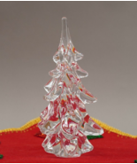 Art Glass Crystal Christmas Evergreen Tree Figurine Sculpture 8&quot; High - $91.89 CAD