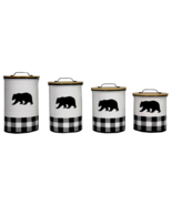 Lodge ceramic Canister Set with wood Lids - SALE - $75.00