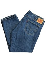 Levis 505 Regular Fit Straight Leg Jeans Men 42x29 Dark Wash Blue High Rise - £19.10 GBP