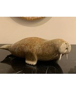 Inuit Eskimo Large Signed Shorty Killiktee Carved Stone Walrus Sculpture - £701.14 GBP