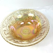 Imperial Glass Open Rose Lustre Carnival Glass Large Three Footed Bowl Vintage - £38.90 GBP