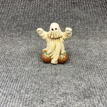 VTG ‘95 Hermitage Pottery Ceramic Ghost Tea Light Burner Halloween Decor Pumpkin - £13.32 GBP