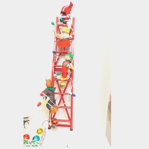 Vtg Mr Christmas Santas Tree Trimmers Ladder Mechanical Collectible Orig... - $54.44