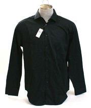 Calvin Klein Black Slim Fit Long Sleeve Button Front Shirt Men&#39;s NWT - £54.84 GBP