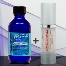 Glycolic Acid 35% + Dmae Msm Serum / Cream - Anti Aging, Acne Scars, Wrinkles - £13.29 GBP
