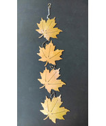 Sugar Maple Leaf Metal Wind Catcher Spinner Rustic Garden Whirligig - $44.39 CAD