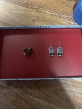 Vintage Stained Glass Earrings &amp; Hoop Gemstone Earrings - $15.46 CAD