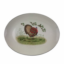 Vintage Mid Century Triomphe Hand Painted Turkey Platter Ceramic USA 14&quot;... - £32.97 GBP