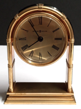 Howard Miller Quartz Mantel Desk Table Brass Plated 6.5&quot;h Clock *Works* - £23.18 GBP