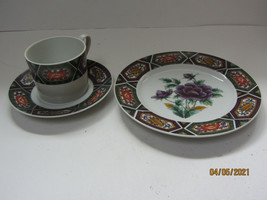 Vintage George Briard Amethyst Kutani Pattern Dessert Set Plate Teacup Saucer - £7.96 GBP