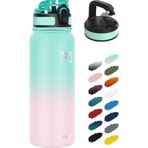 Insulated Water Bottle For On To Go - 20 Oz (2 Lids) Dishwasher Safe Sta... - £20.45 GBP