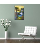 Art Poster Tree Waterfall Home Framed Painting Interior Canvas Decor 12x... - $21.86 CAD