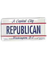 A Capital City REPUBLICAN Washington DC Vtg Tin Novelty LIcense Plate Em... - £21.39 GBP