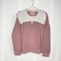 Madewell MWL Superbrushed Colorblock Easygoing Sweatshirt Crewneck XS Pink Gray - $49.50