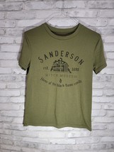 Sanderson Witch Museum T-Shirt Large Home Of The Black Flame Candle Olive L - $12.99