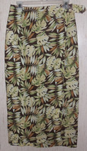 Excellent Womens Charter Club Linen Leaf Print Lined Wrap Skirt Size 4 - $25.20