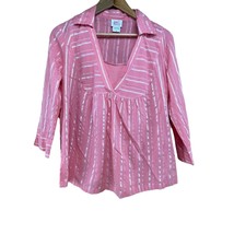 Oh Baby! By Motherhood Peach Pink V-Neck Maternity Shirt Built in Camiso... - £8.66 GBP