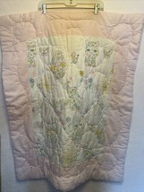 Vintage Baby Quilt (Pink) with Matching Pillow C1960s - $14.25