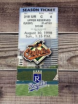 Baltimore Orioles vs Kansas City Royals TICKET STUB 8/30/1998 MLB - £5.48 GBP