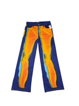 VBRT Vibrant Womens Wide Leg Baggy Feel Heat Blue Jeans Size 9 (Measures... - $29.40