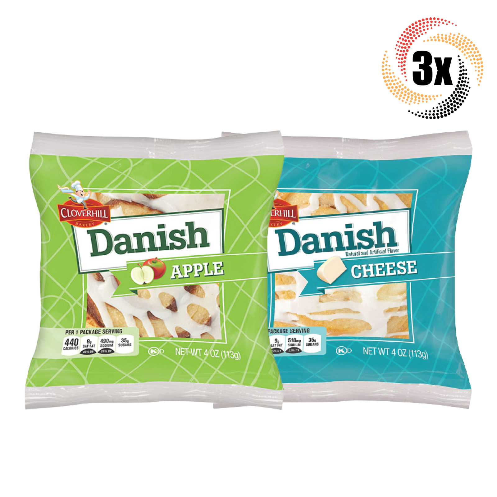 3x Packs Cloverhill Bakery Variety Flavor Danish 4oz ( Mix &amp; Match Flavo... - $12.78