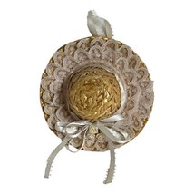 Vintage Handmade Straw Potpourri Hat Ornament Wall Hanging Miniature Victorian - £7.46 GBP