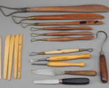 Lot Professional Vintage Clay / Ceramic Art Carving Modeling Tools Wood ... - $93.99