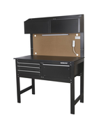 Workbench Cabinet Combo w Light 4&quot; Tool Work Bench Steel Table Storage G... - £199.11 GBP