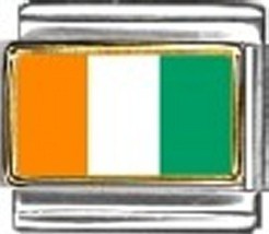 Cote d&#39;Ivoire (Ivory Coast) Flag Italian Charm Bracelet Jewelry Link - £6.98 GBP