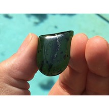 Dark Green Jade Translucent Freeform 27x20x6 mm Cabochon Gemstone - £22.98 GBP