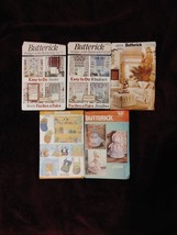 Lot Vintage Butterick Sewing Patterns Valances, Door Stop &amp; Slip Covers ... - $12.82