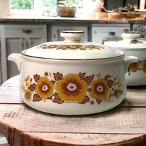 Vtg Porcelain Soup Tureen 1970’s Retro Flower Pattern Mid-Century Modern... - £14.80 GBP