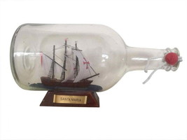 [Pack Of 2] Santa Maria Model Ship in a Glass Bottle 9&quot;&quot; - £65.84 GBP