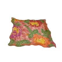 100% Silk Made in Italy Ladies Scarf Shee Hankerchief Floral Flowers Spring 22&quot; - £22.06 GBP