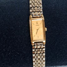 Vintage Seiko Watch Women Gold Tone Gold Dial Rectangle bracelet 2E20-70... - $1,780.85 MXN