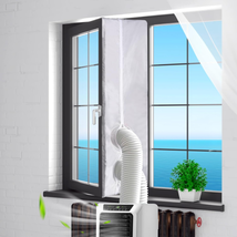 400CM (157&quot;) Portable AC Window Vent Kit with 2 Zipper Doors, Universal Casement - £17.08 GBP