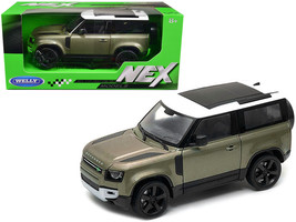 2020 Land Rover Defender Green Metallic with White Top &quot;NEX Models&quot; 1/24 Diec... - $36.08